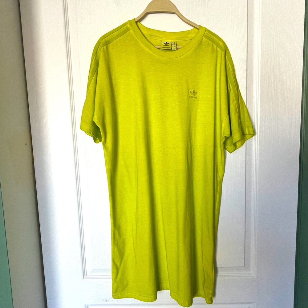 Neon yellow Adidas Tshirt dress! Sz M. GUC